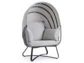 Лаунж-кресло с подушками и навесом Garden Relax Eldon сталь, искусственный ротанг, полиэстер антрацит, серый Фото 1