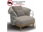 Кресло с подушками Gloster Dune алюминий, тик, ткань белый, натуральный Фото 1