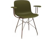 Кресло пластиковое Magis Troy сталь, полипропилен медный, темно-зеленый Фото 1
