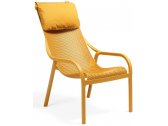 Лаунж-кресло пластиковое с подушкой Nardi Net Lounge стеклопластик, акрил горчичный, горчичный Фото 1