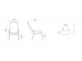 Лаунж-кресло пластиковое с подушкой Nardi Net Lounge стеклопластик, Sunbrella антрацит, серый Фото 2