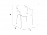 Кресло пластиковое Ibiza Rod алюминий, полипропилен мокко, жемчужный Фото 2