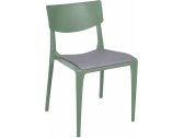 Стул пластиковый с обивкой Ibiza Town Chair Pad стеклопластик, ткань оливковый, серый Фото 4