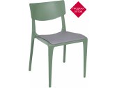 Стул пластиковый с обивкой Ibiza Town Chair Pad стеклопластик, ткань оливковый, серый Фото 1