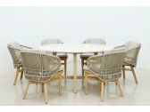 Комплект деревянной мебели Tagliamento Mali эвкалипт, алюминий, роуп, ткань натуральный Фото 5
