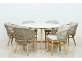 Комплект деревянной мебели Tagliamento Mali эвкалипт, алюминий, роуп, ткань натуральный Фото 6