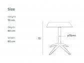 Стол обеденный ламинированный складной Ibiza Quatro Fold алюминий, компакт-ламинат HPL антрацит, тортора Фото 2