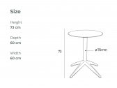 Стол обеденный ламинированный складной Ibiza Quatro Fold алюминий, компакт-ламинат HPL песочный, белый Фото 2