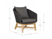 Кресло плетеное с подушками Garden Relax Coachella тик, роуп, олефин натуральный, антрацит Фото 2