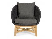 Кресло плетеное с подушками Garden Relax Coachella тик, роуп, олефин натуральный, антрацит Фото 3