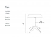 Стол обеденный ламинированный Ibiza Quatro Fix алюминий, компакт-ламинат HPL антрацит, каменный Фото 2
