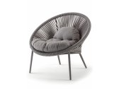 Кресло лаунж плетеное с подушкой Grattoni Nancy алюминий, роуп, олефин антрацит, темно-серый Фото 1