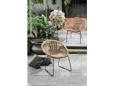 Лаунж-кресло плетеное Garden Relax Tolima сталь, ротанг черный, натуральный Фото 6