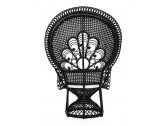 Лаунж-кресло плетеное Garden Relax Peacock искусственный ротанг, лоза, хлопок, полиэстер черный, белый Фото 3