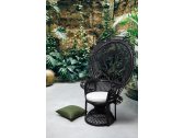 Лаунж-кресло плетеное Garden Relax Peacock искусственный ротанг, лоза, хлопок, полиэстер черный, белый Фото 8
