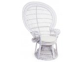 Лаунж-кресло плетеное с подушкой Garden Relax Pavone искусственный ротанг, лоза, хлопок, полиэстер черный, белый Фото 1