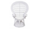 Лаунж-кресло плетеное с подушкой Garden Relax Pavone искусственный ротанг, лоза, хлопок, полиэстер черный, белый Фото 5