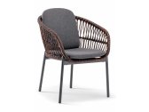 Кресло плетеное с подушками Grattoni Elba алюминий, роуп, олефин антрацит, коричневый, темно-серый Фото 4