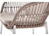 Кресло плетеное с подушками Grattoni Elba алюминий, роуп, олефин белый, натуральный, шампанское Фото 4