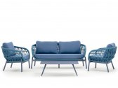 Комплект лаунж мебели Grattoni Elba алюминий, роуп, олефин синий Фото 1