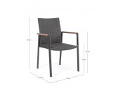 Кресло металлическое с мягкой обивкой Garden Relax Jalisco алюминий, тик, ткань белый, тик, серый Фото 2