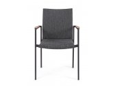 Кресло металлическое с мягкой обивкой Garden Relax Jalisco алюминий, тик, ткань белый, тик, серый Фото 3
