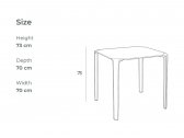 Стол обеденный ламинированный Ibiza One стеклопластик, компакт-ламинат HPL песочный, черный мрамор Фото 2