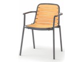 Кресло деревянное Grattoni Nida алюминий, тик темно-серый, натуральный Фото 1