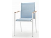 Кресло металлическое текстиленовое Grattoni Alpha алюминий, тик, текстилен белый, голубой, натуральный Фото 1