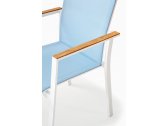 Кресло металлическое текстиленовое Grattoni Alpha алюминий, тик, текстилен белый, голубой, натуральный Фото 4