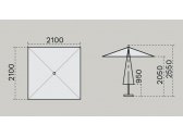 Зонт профессиональный Scolaro Lido Starwhite алюминий, акрил белый, серебристо-серый Фото 2