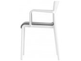 Кресло пластиковое с мягким сиденьем PEDRALI Volt стеклопластик, полипропилен, ткань белый, серый Фото 1