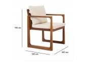 Кресло деревянное с подушками Tagliamento Deep ироко, ткань Фото 2