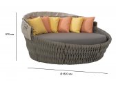 Лаунж-диван плетеный Tagliamento Relax алюминий, роуп, ткань Фото 2