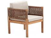 Кресло деревянное плетеное с подушками Tagliamento Vera каштан, искусственный ротанг, олефин Фото 1