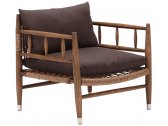 Кресло деревянное плетеное с подушками Tagliamento Zuma каштан, искусственный ротанг, олефин Фото 1