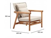 Кресло деревянное плетеное с подушками Tagliamento Leona каштан, искусственный ротанг, олефин Фото 2