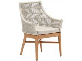 Кресло деревянное плетеное с подушкой Tagliamento Hyac каштан, искусственный ротанг, олефин Фото 1