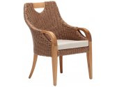 Кресло деревянное плетеное с подушкой Tagliamento Candy каштан, искусственный ротанг, олефин Фото 1