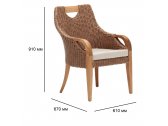 Кресло деревянное плетеное с подушкой Tagliamento Candy каштан, искусственный ротанг, олефин Фото 2