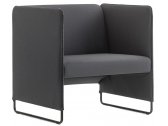 Кресло мягкое PEDRALI Zippo сталь, фанера, ткань черный, темно-серый Фото 1