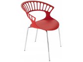 Кресло пластиковое PAPATYA Tiara сталь, стеклопластик красный Фото 1