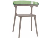 Кресло пластиковое PAPATYA Luna стеклопластик, поликарбонат тортора, зеленый Фото 1