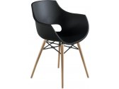 Кресло пластиковое PAPATYA Opal Wox Pro Beech бук, стеклопластик натуральный, черный Фото 1