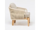 Кресло плетеное с подушками RosaDesign Dakota тик, алюминий, роуп, полиэстер натуральный, жемчужный белый, серебристая тортора Фото 4
