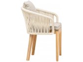 Кресло плетеное с подушкой RosaDesign Dakota тик, алюминий, роуп, полиэстер натуральный, жемчужный белый, серебристая тортора Фото 1