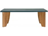 Стол деревянный обеденный RosaDesign Rodi тик, окуме, микроцемент Фото 1