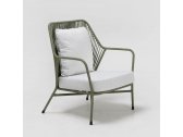 Кресло плетеное с подушками RosaDesign Amalfi алюминий, роуп, олефин пустынный микс, белый Фото 6