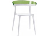 Кресло пластиковое PAPATYA Luna стеклопластик, поликарбонат белый, зеленый Фото 1