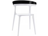 Кресло пластиковое PAPATYA Luna стеклопластик, поликарбонат белый, черный Фото 1